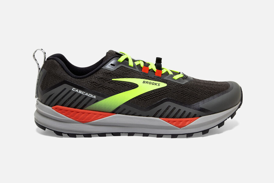 Brooks Israel Cascadia 15 Trail Running Shoes Mens - Black/Green - NIM-146759